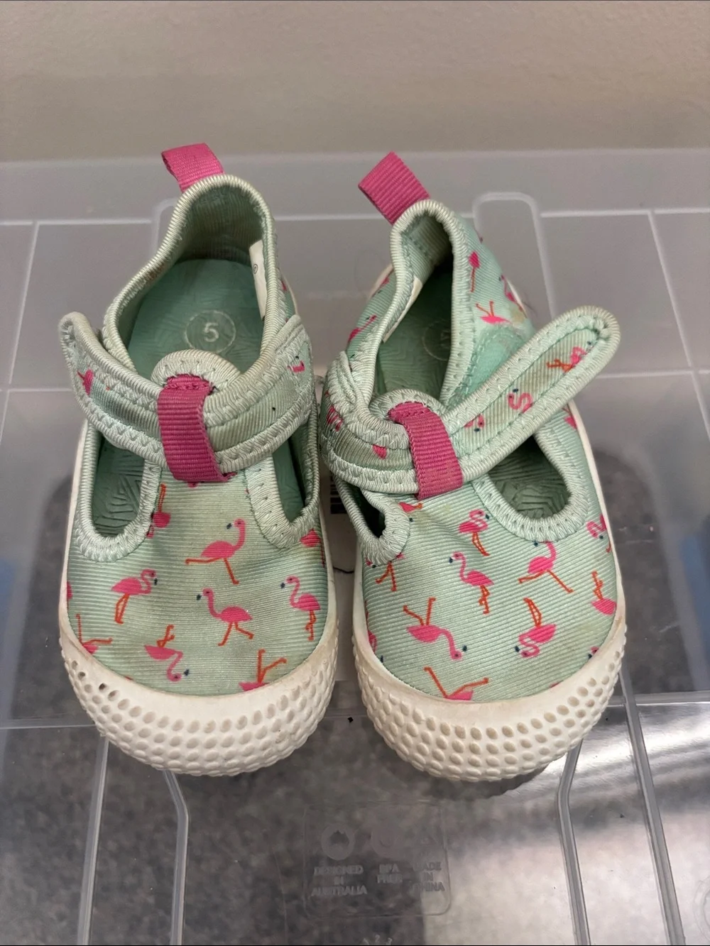 Kids Teal & Pink Flamingo Water Shoes